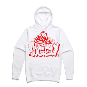 Art Society x Retro Kings x SLISKY GRAFFITI HOODIE WHITE