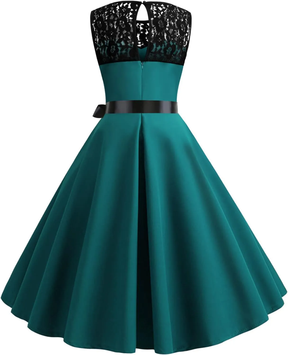 Binmer Women's Cocktail Dresses 2024 Summer Sleeveless Lace Wedding Guest Dress Flared A-Line Swing Casual Party Dresses