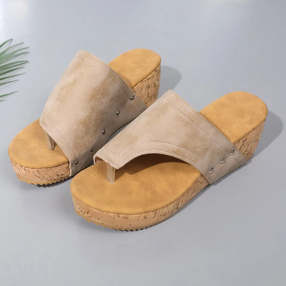 Comfortable Slip On Wedge Sandals