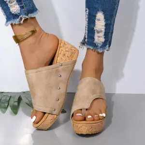 Comfortable Slip On Wedge Sandals