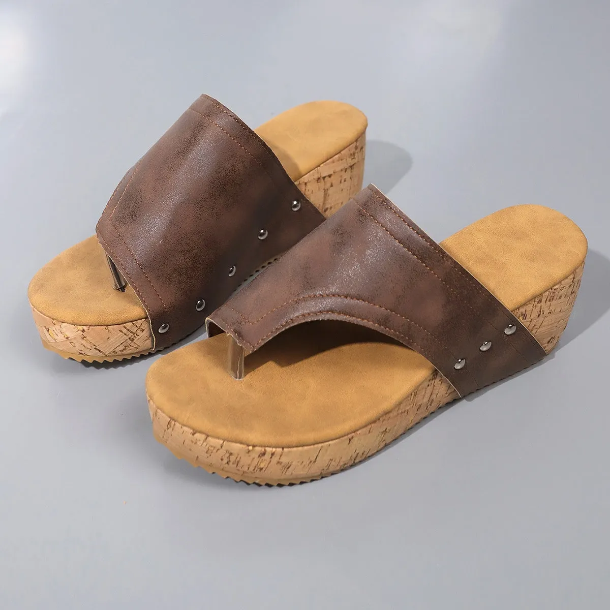 Comfortable Slip On Wedge Sandals