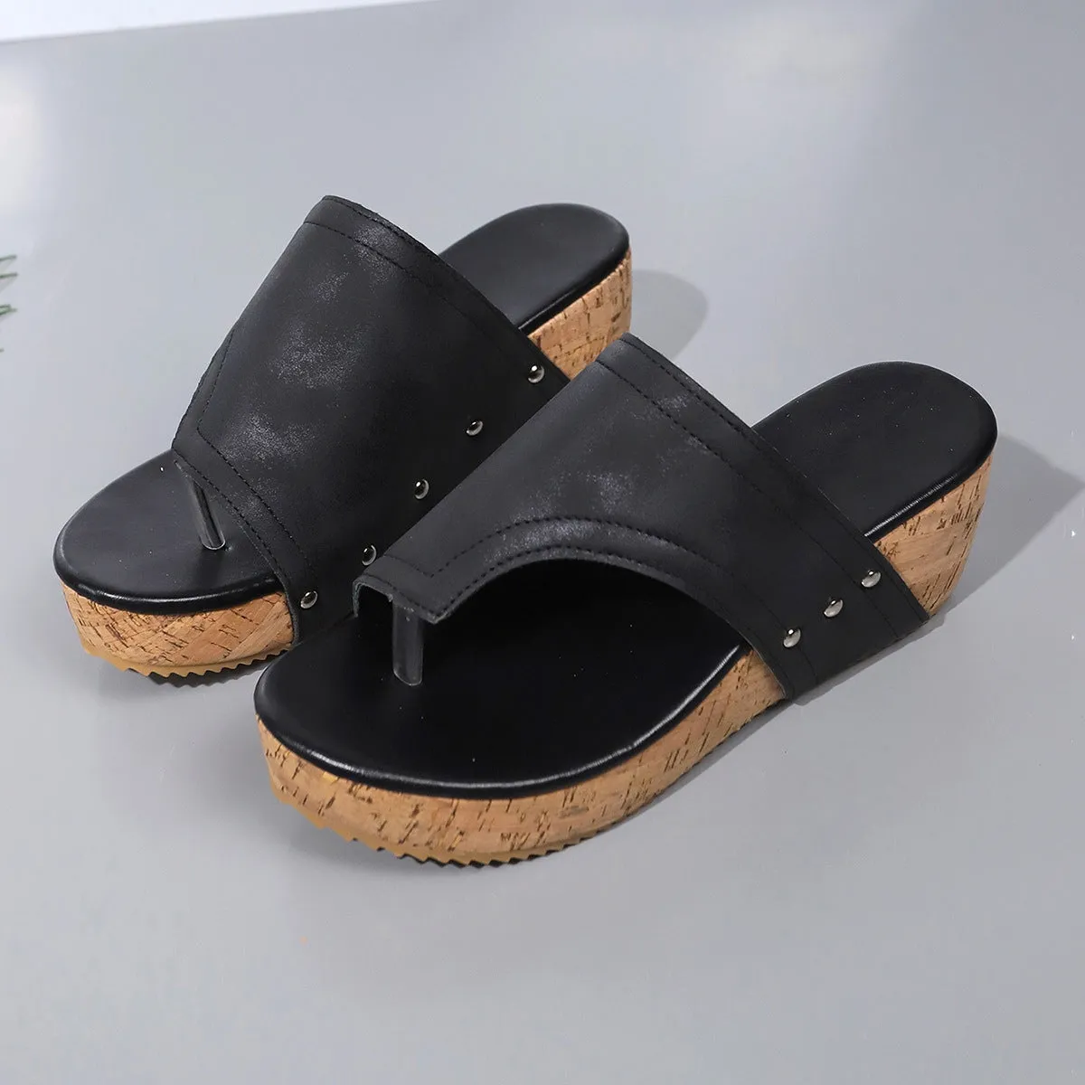 Comfortable Slip On Wedge Sandals