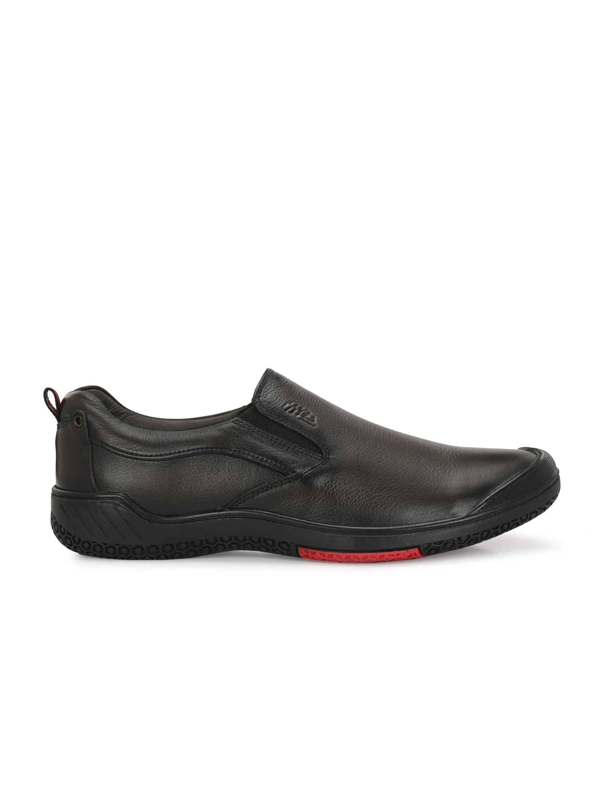 Hitz Men's Brown Leather Slip-On Formal Shoes