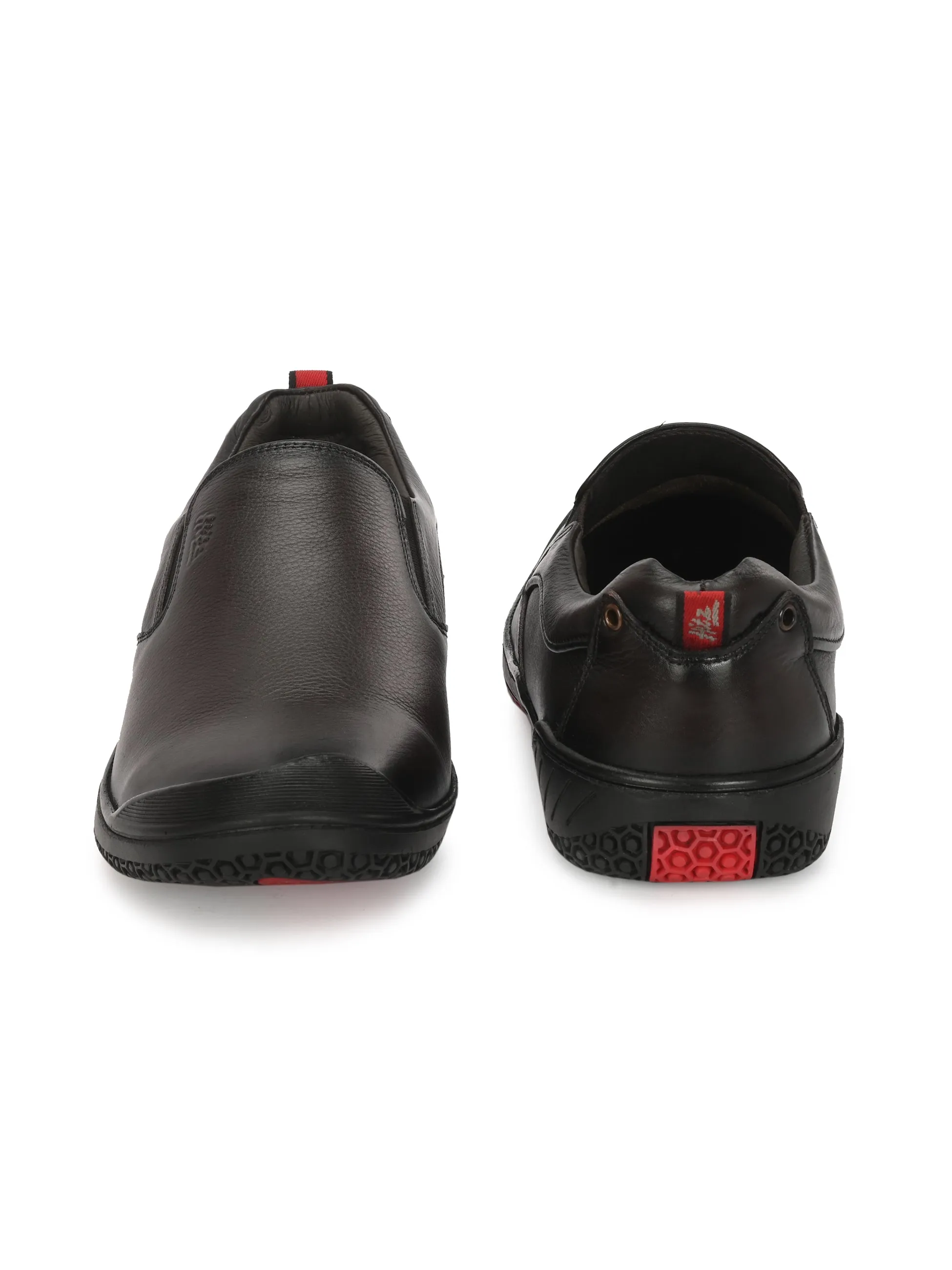 Hitz Men's Brown Leather Slip-On Formal Shoes