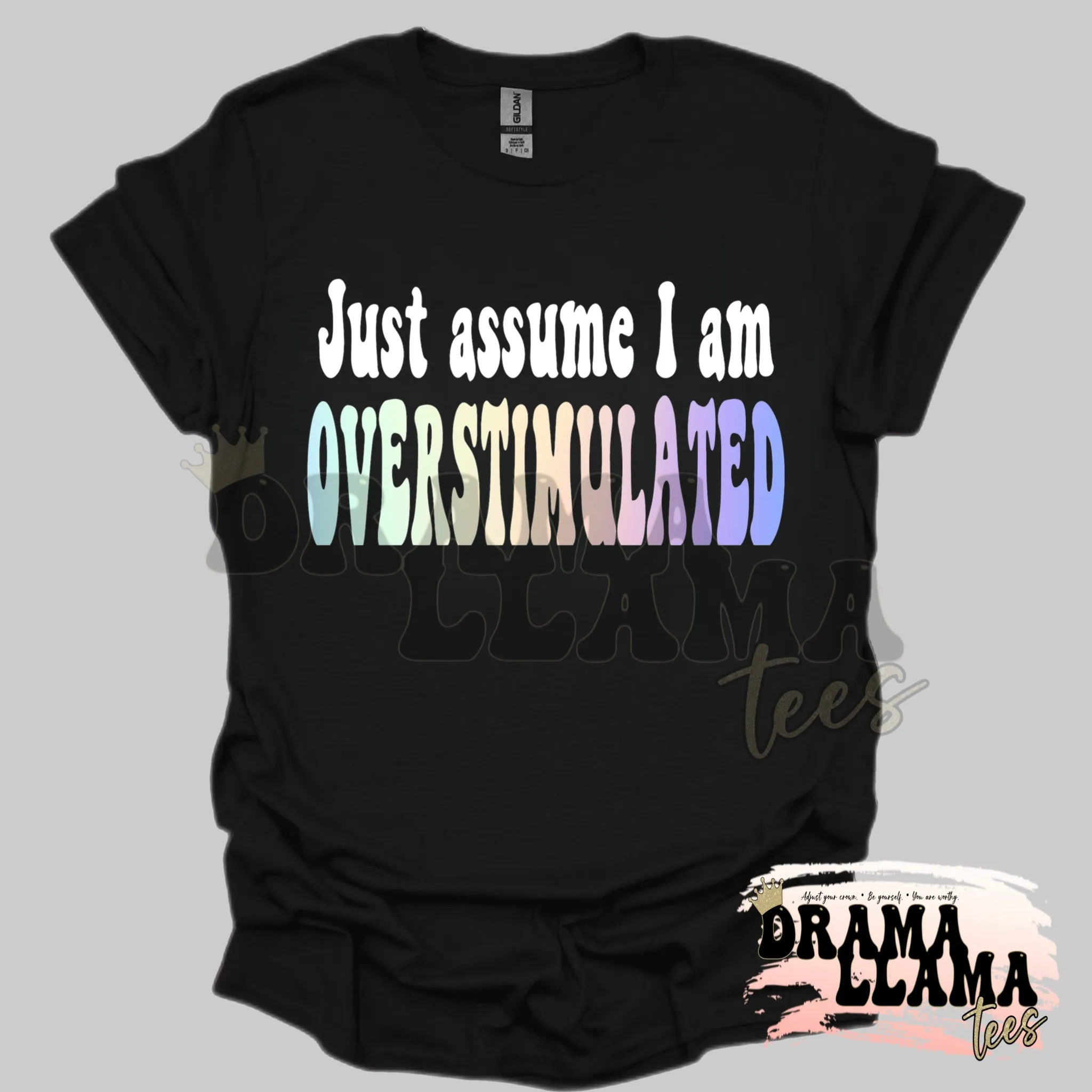 Just Assume I Am Overstimulated DLT Original Design! Tees: Pre-Order