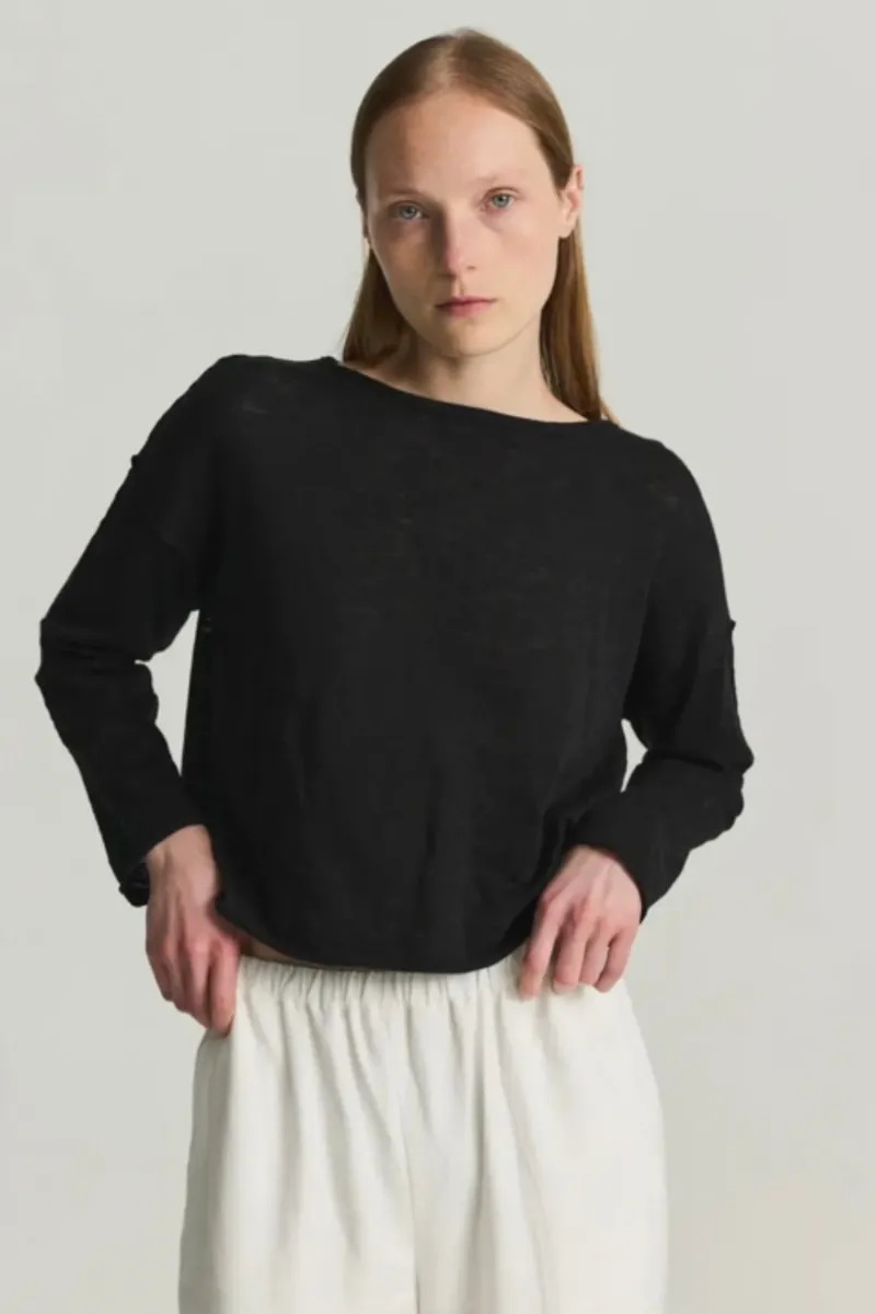 Lakeside Long Sleeve Top Black