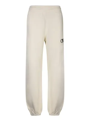 Logo cream jogger pants