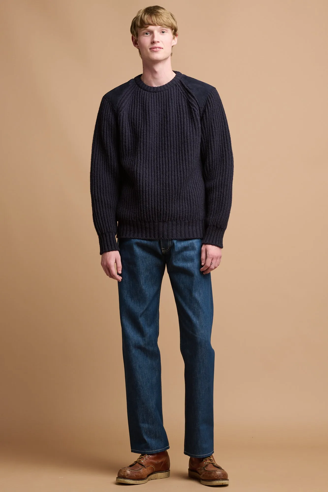 Men's Arran Loose Fit Button Fly Denim Jean - Blue