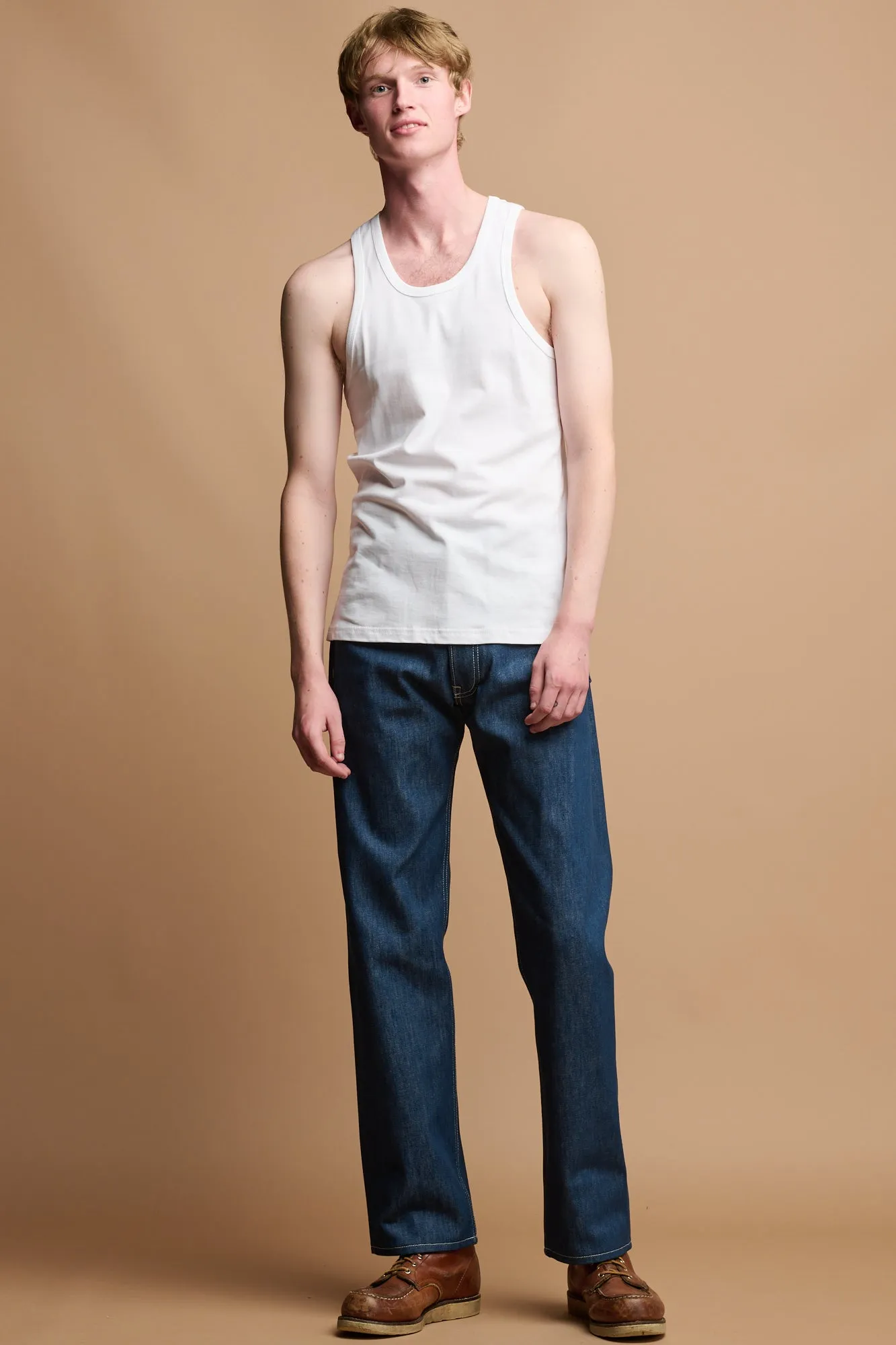 Men's Arran Loose Fit Button Fly Denim Jean - Blue