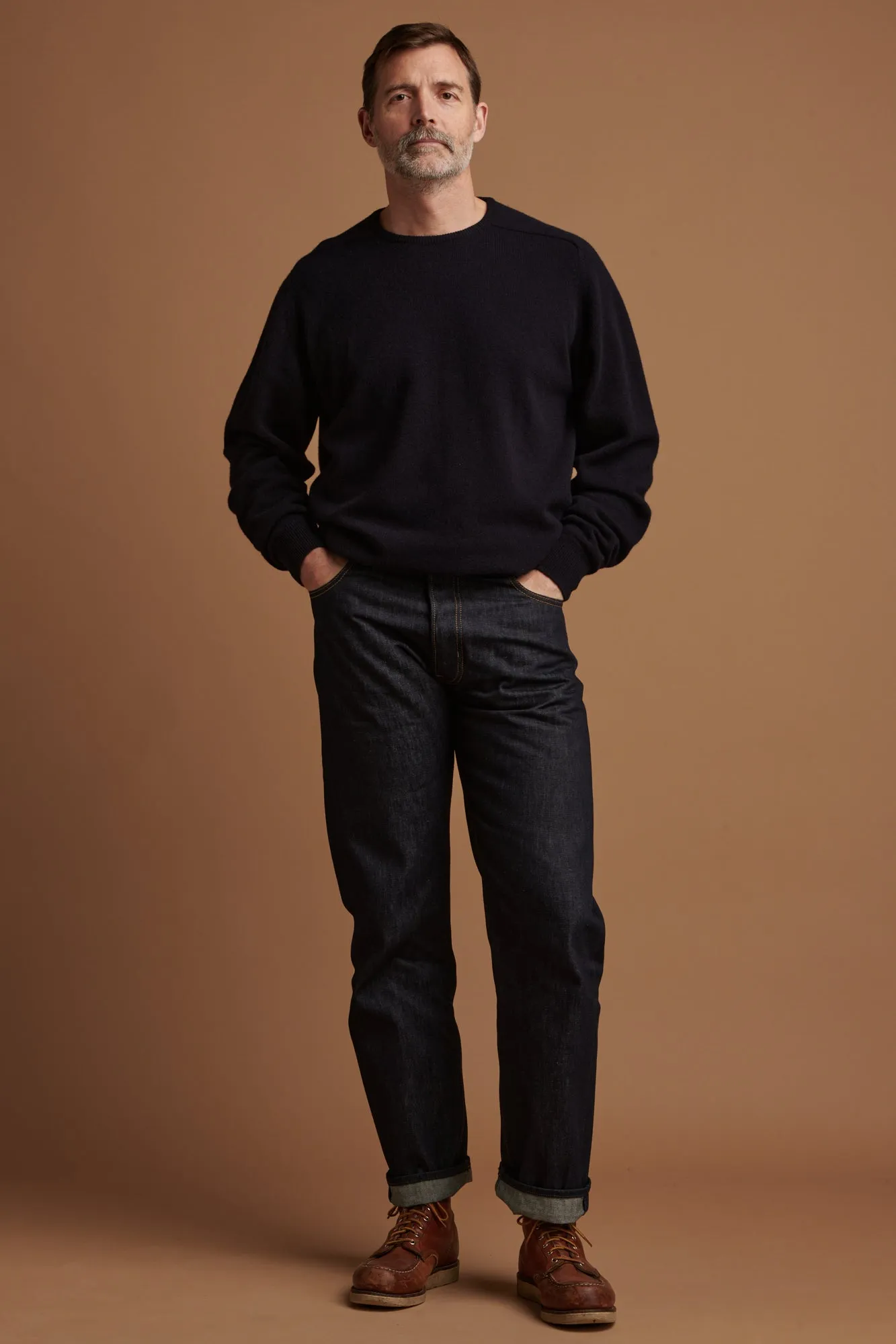Men's Arran Loose Fit Button Fly Denim Jean - Indigo