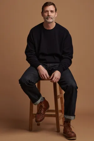 Men's Arran Loose Fit Button Fly Denim Jean - Indigo