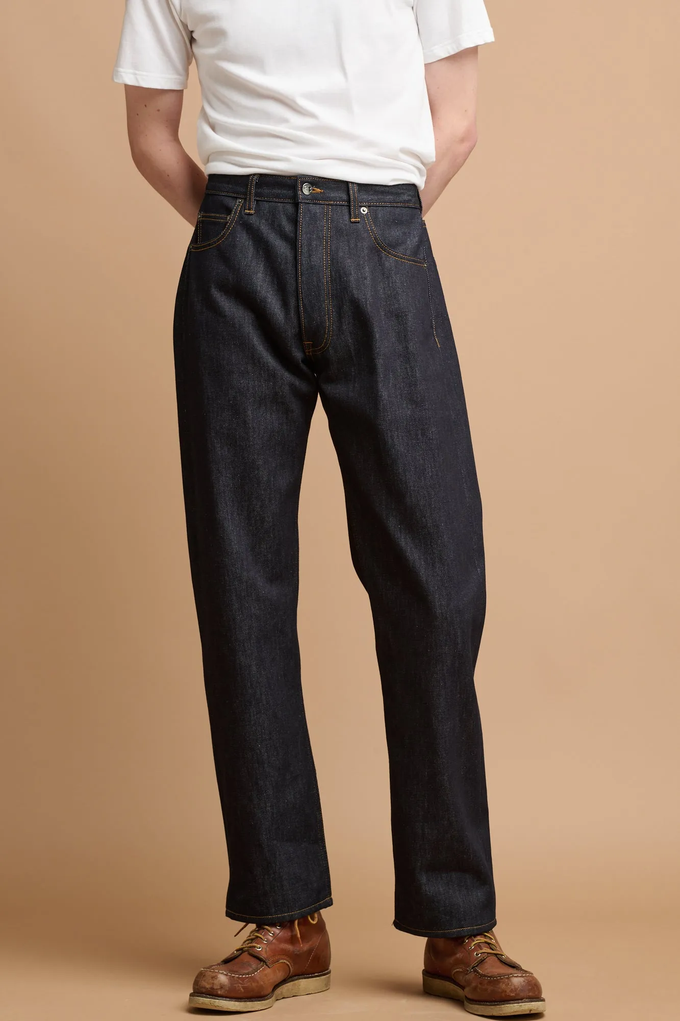 Men's Arran Loose Fit Button Fly Denim Jean - Indigo