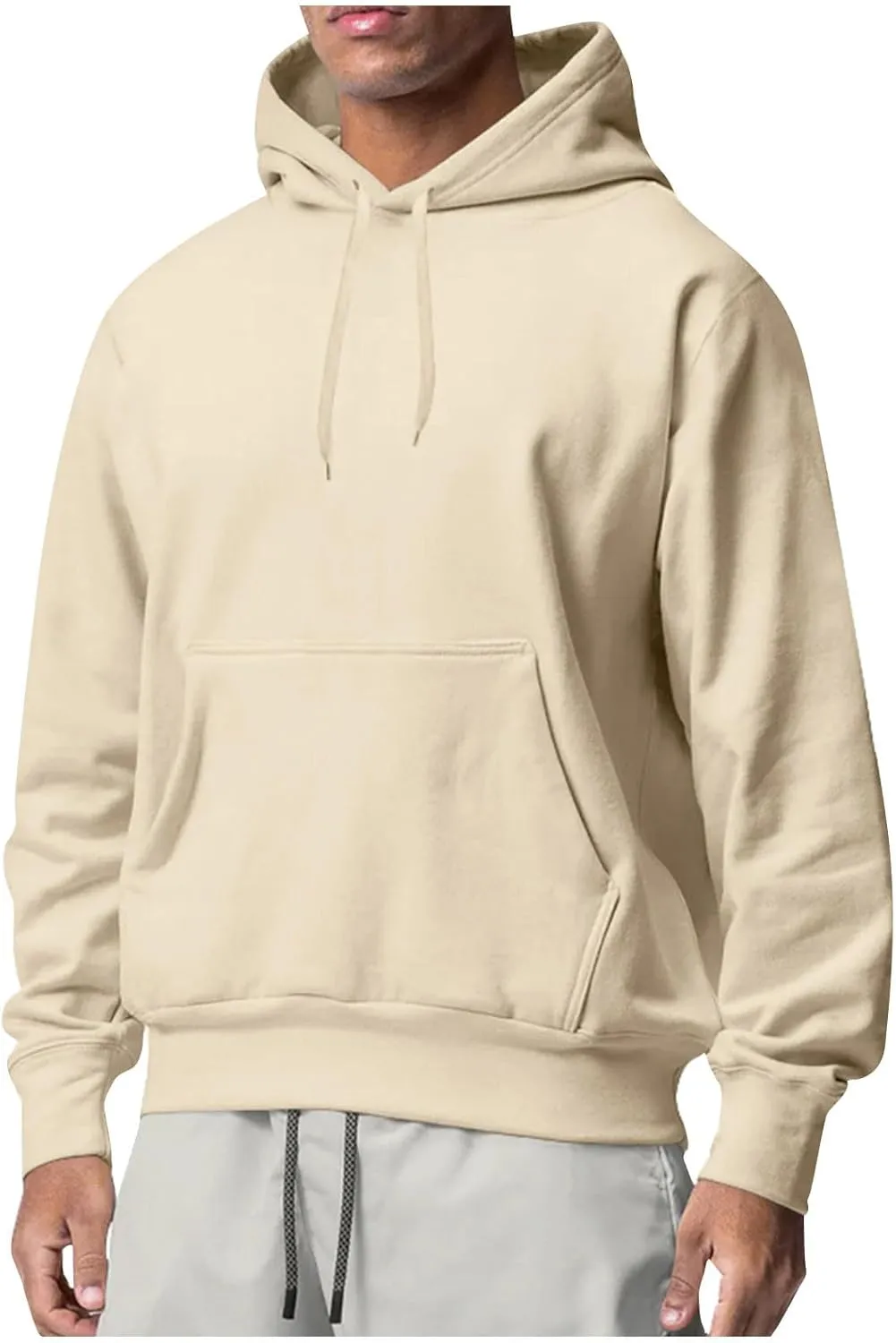 Mens Oversized Hoodies Pullover Couples Lightweight Solid Sweatshirt Unisex Loose Streetwear Hoodie for Women