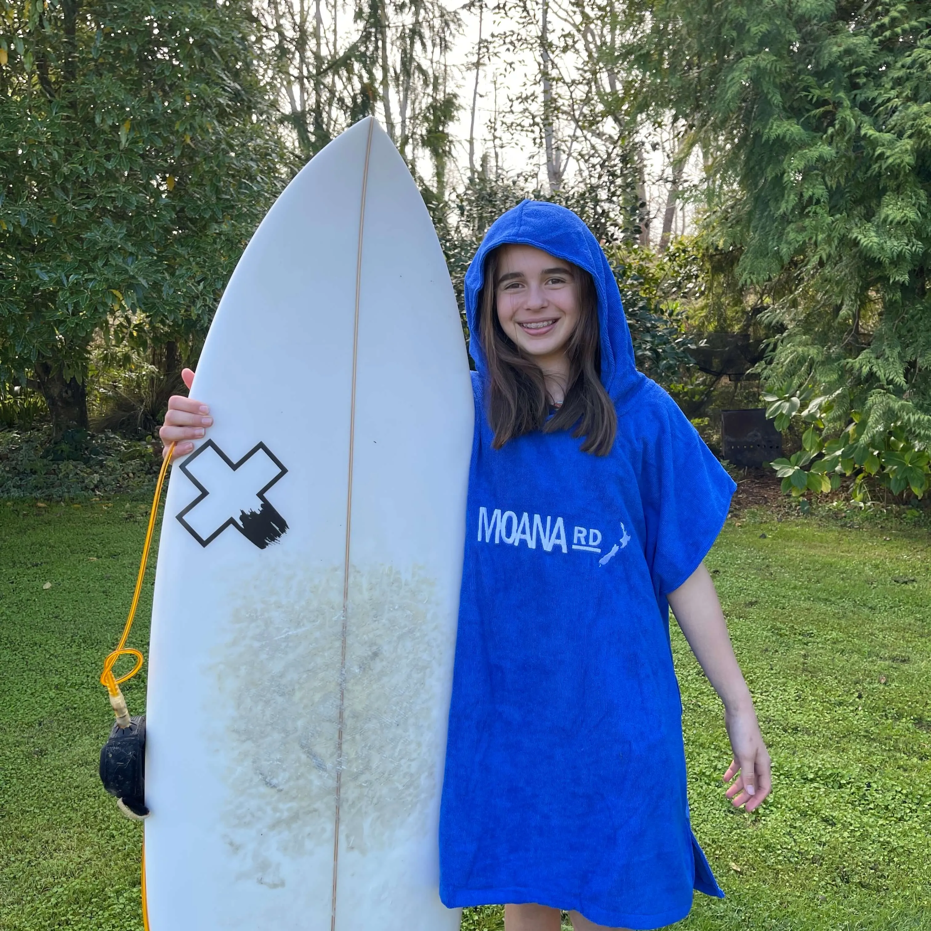 Moana Rd Towel Hoodie - Blue