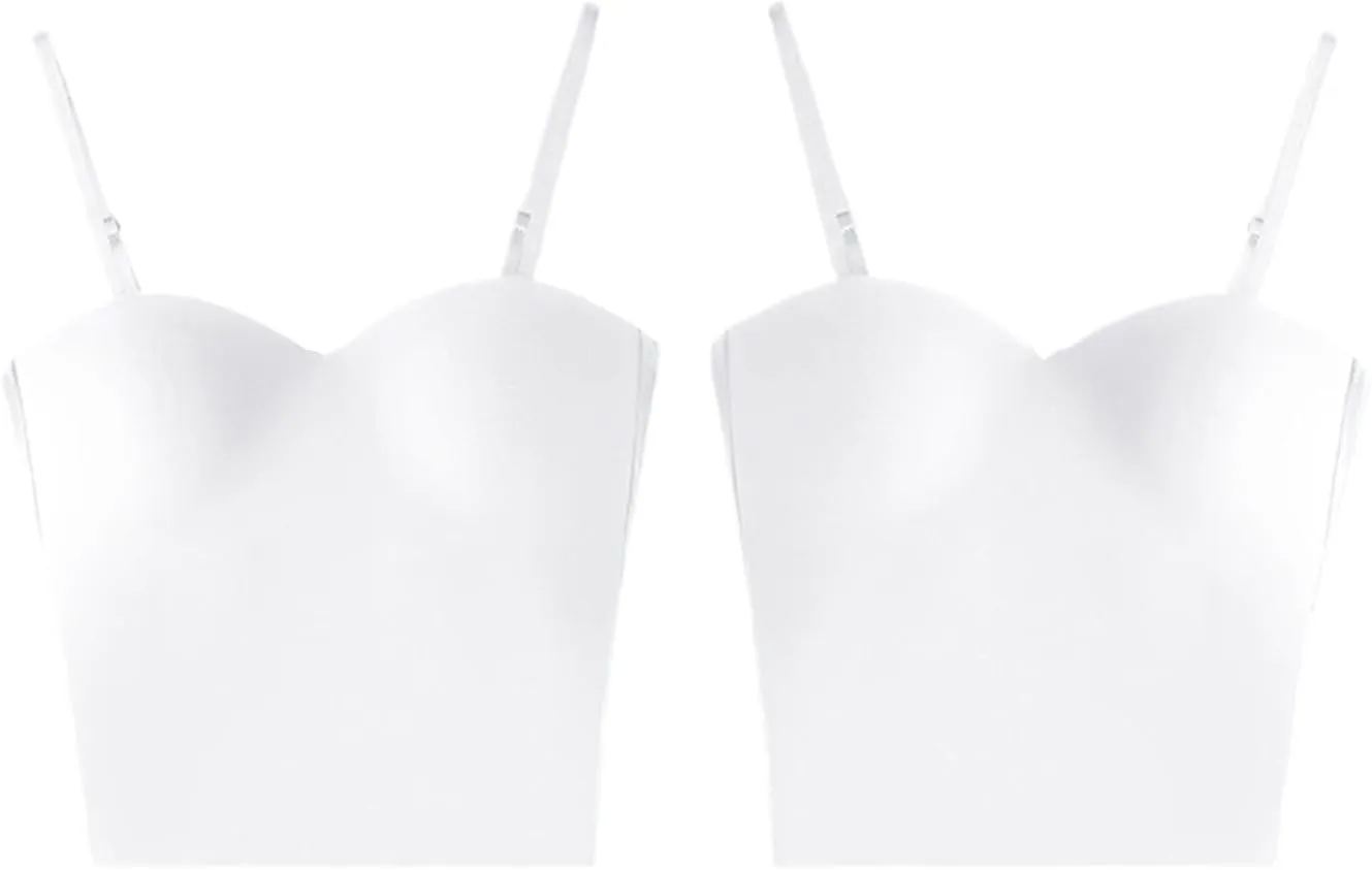 Seamless Plus Size Tank Tops for women Spaghetti Strap with Built in Bra Camisole Sports Bras Workout Crop Tops