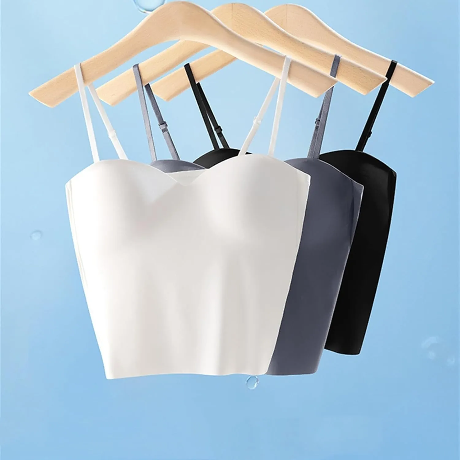 Seamless Plus Size Tank Tops for women Spaghetti Strap with Built in Bra Camisole Sports Bras Workout Crop Tops