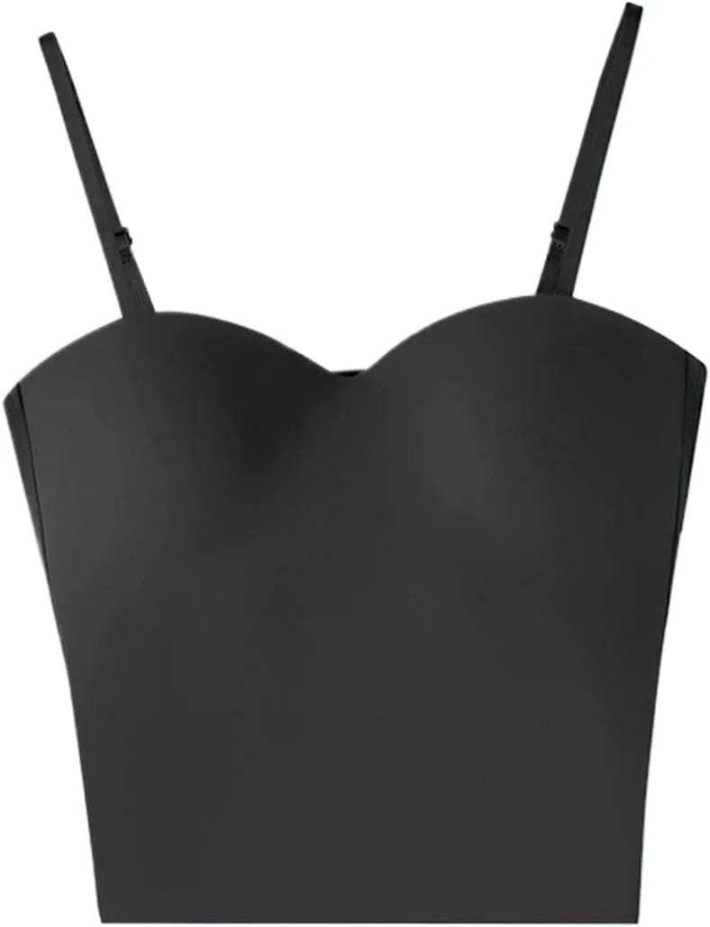 Seamless Plus Size Tank Tops for women Spaghetti Strap with Built in Bra Camisole Sports Bras Workout Crop Tops