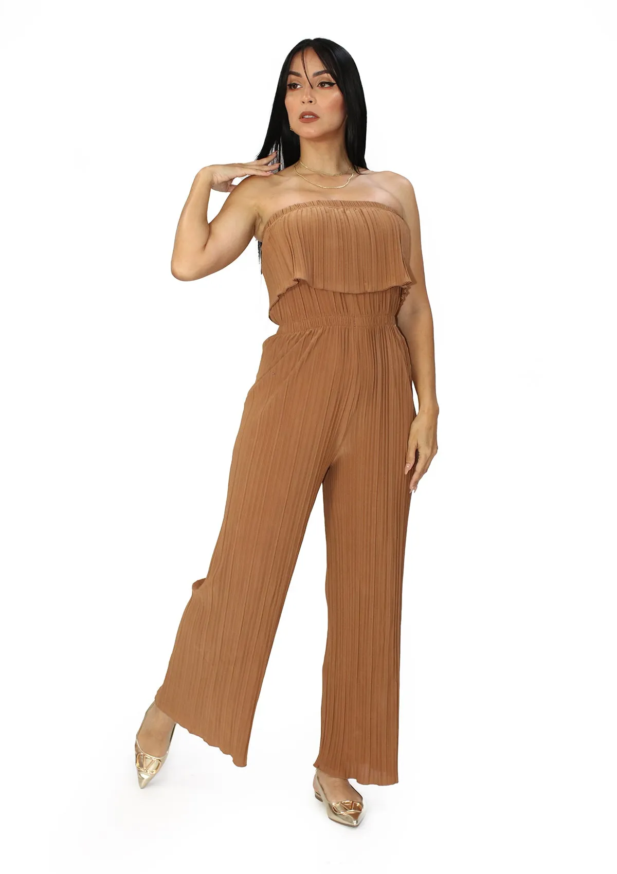 SU-JP-903 Cognac Jumpsuit de Mujer