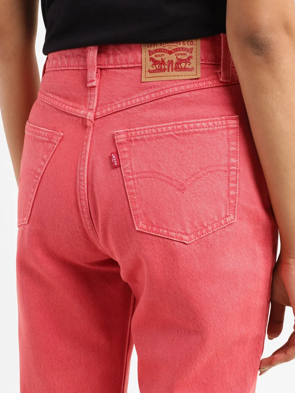 Women's 80s Pink Loose Fit High Rise Jeans