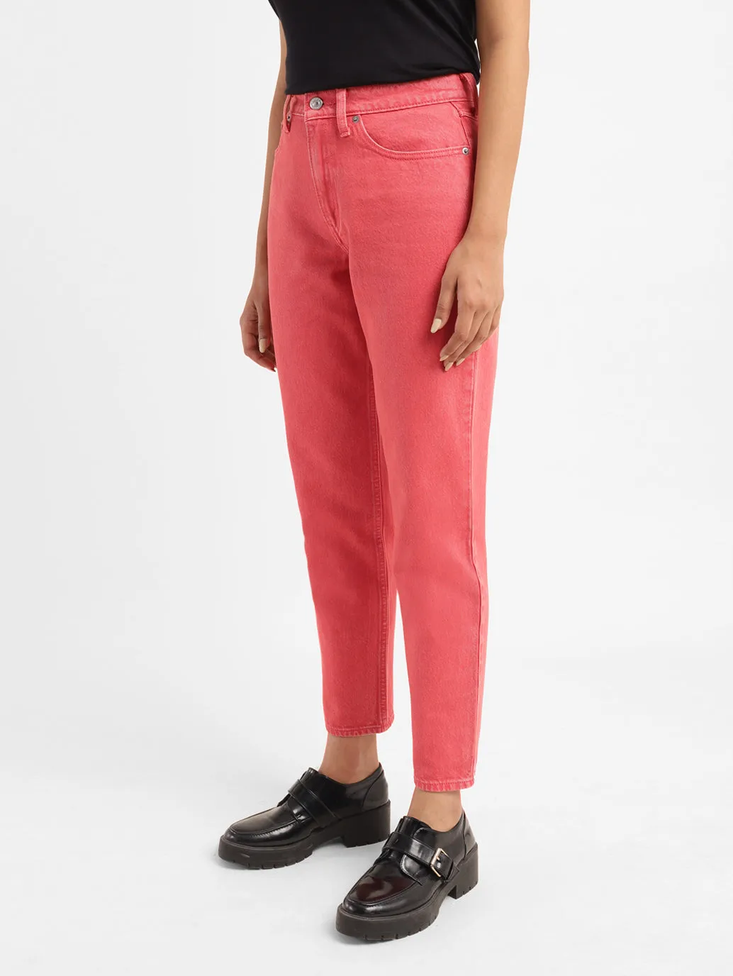 Women's 80s Pink Loose Fit High Rise Jeans