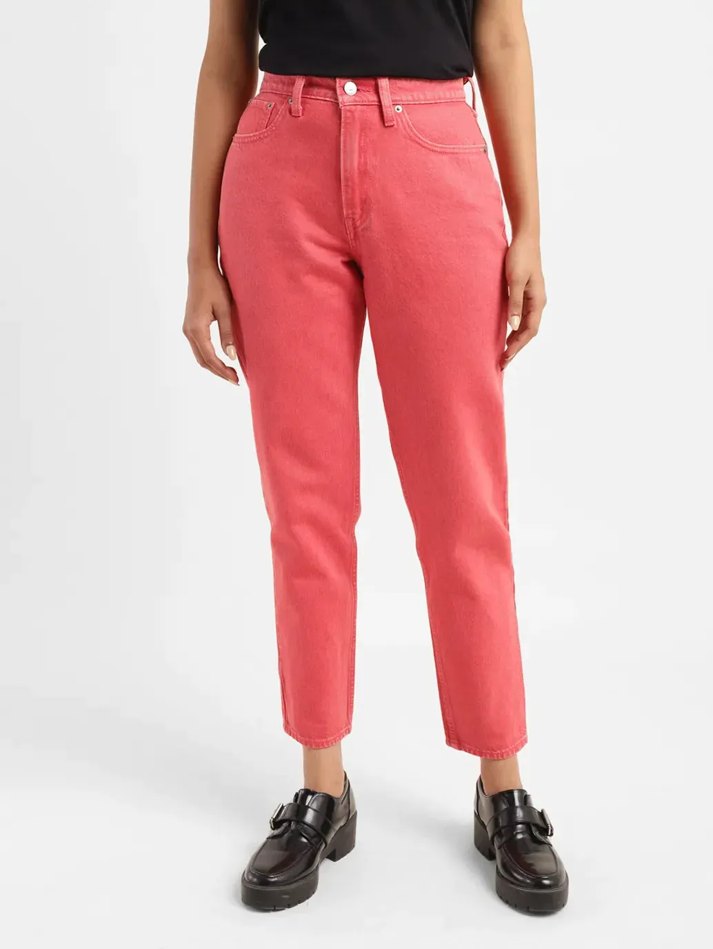 Women's 80s Pink Loose Fit High Rise Jeans