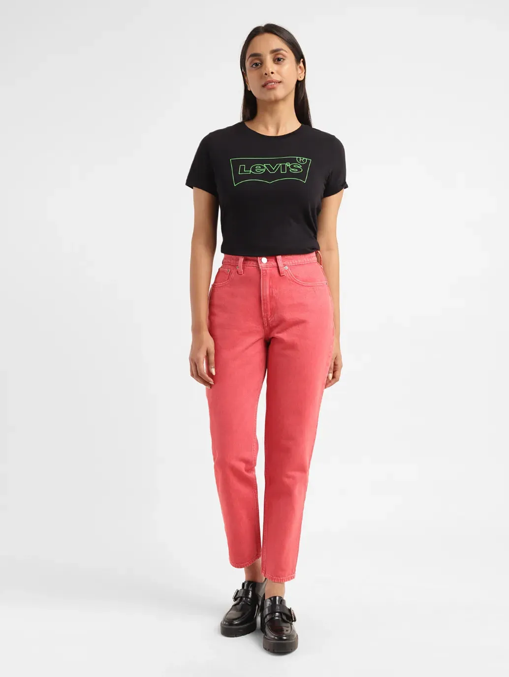 Women's 80s Pink Loose Fit High Rise Jeans