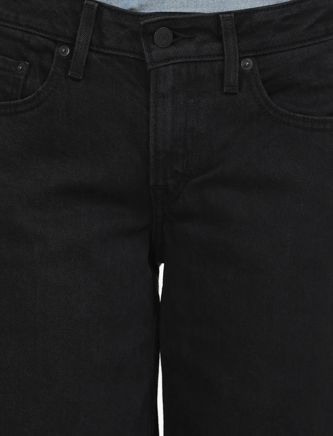 Women's Black Loose Fit Low Rise Jeans