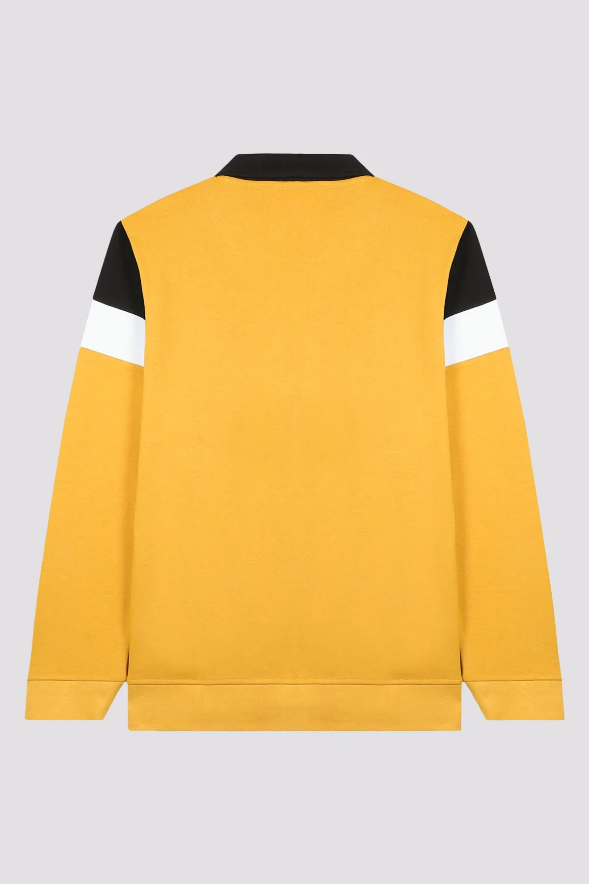 Yellow Contrast Panelled Zipper Jacket (Plus Size) - W23 - MJ0017P